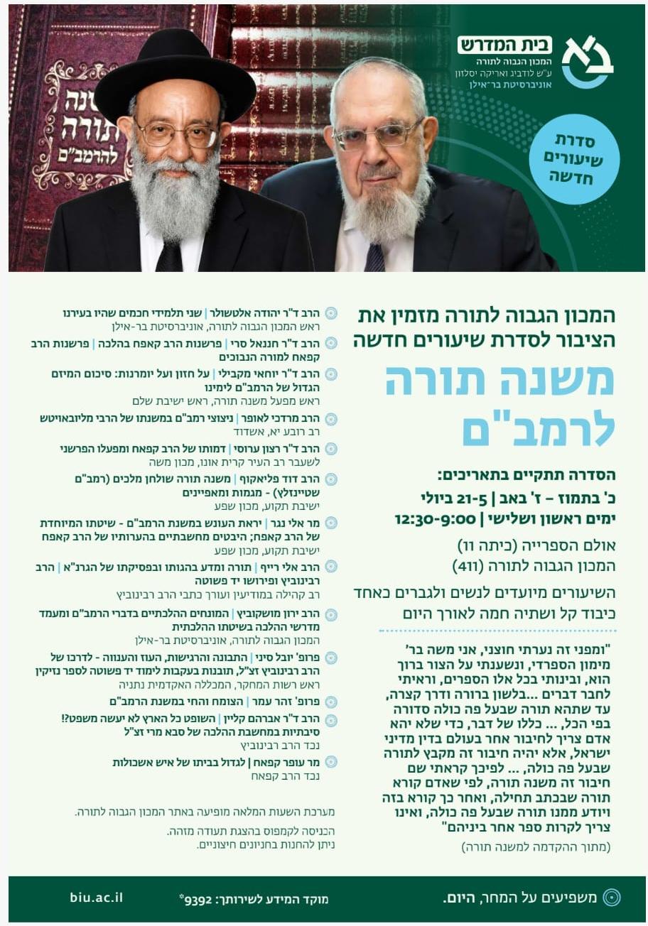 משנה תורה שיעורים