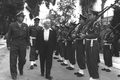ראש הממשלה דוד בן גוריון והרמטכל משה דיין משמר כבוד צהלי